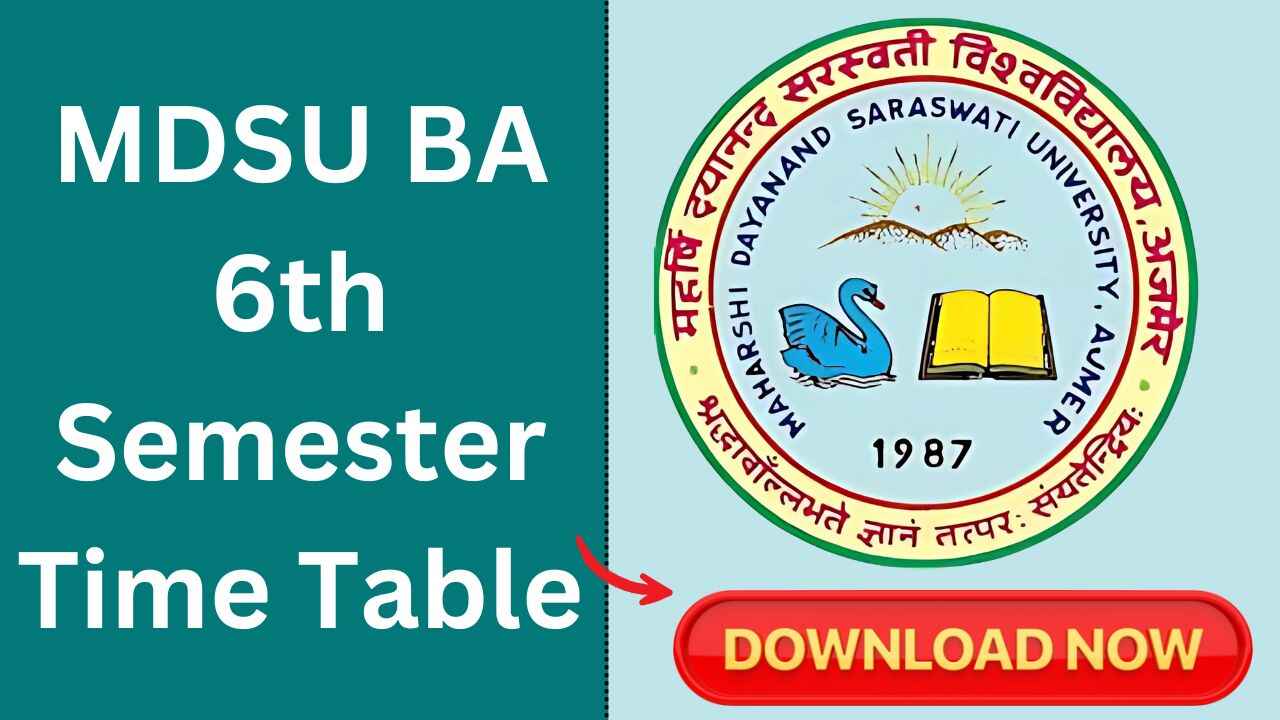mdsu ba 6th semester time table