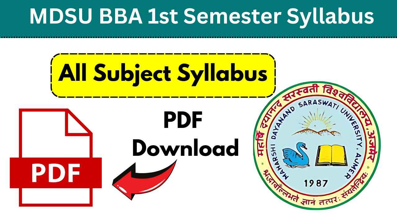 MDSU BBA 1st Semester Syllabus 2025 PDF Download