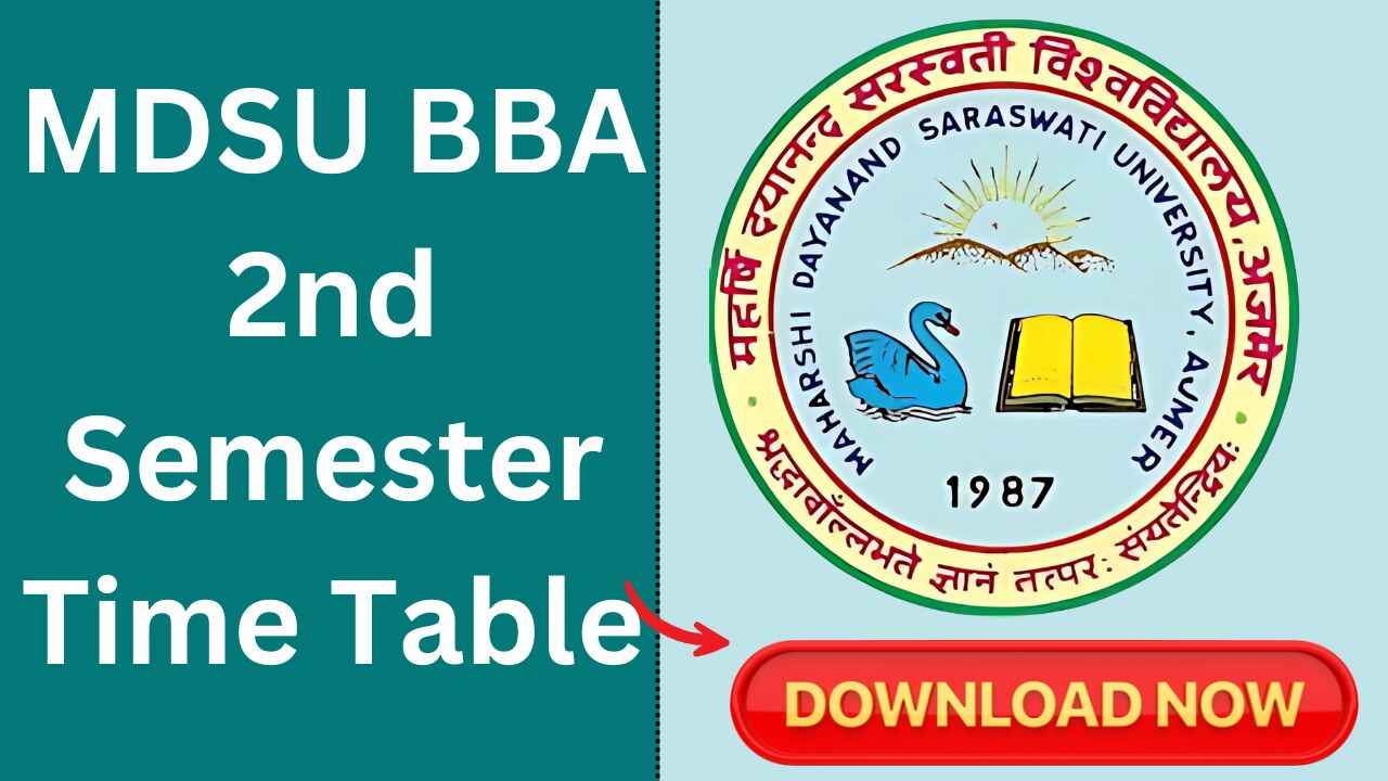 MDSU BBA 2nd Semester Time Table 2025
