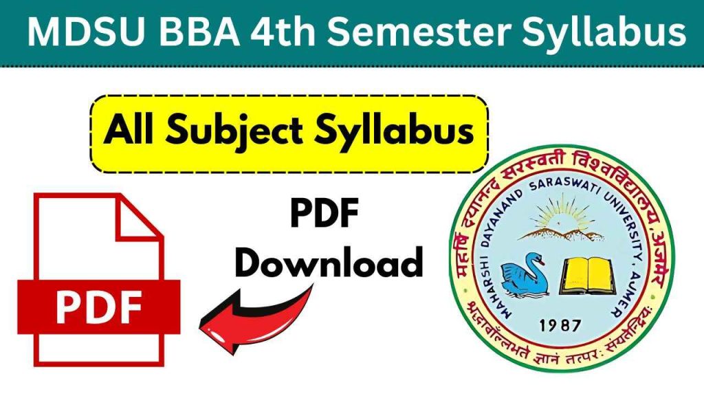 MDSU BBA 4th Semester Syllabus 2026 PDF Download-एमडीएसयू बीबीए 4th ...