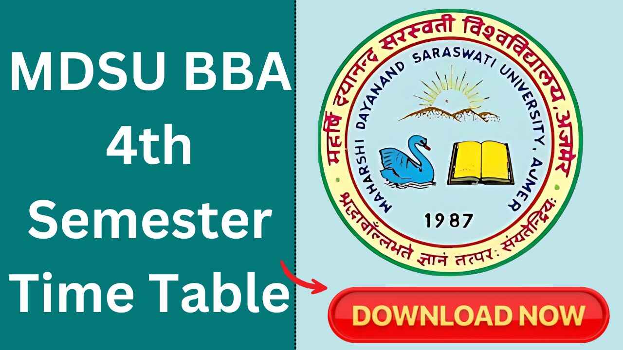 MDSU BBA 4th Semester Time Table 2025