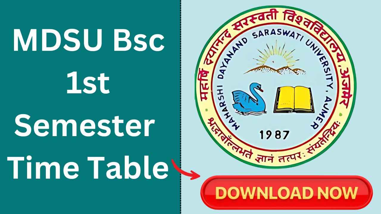 MDSU BSC 1st Semester Time Table 2025
