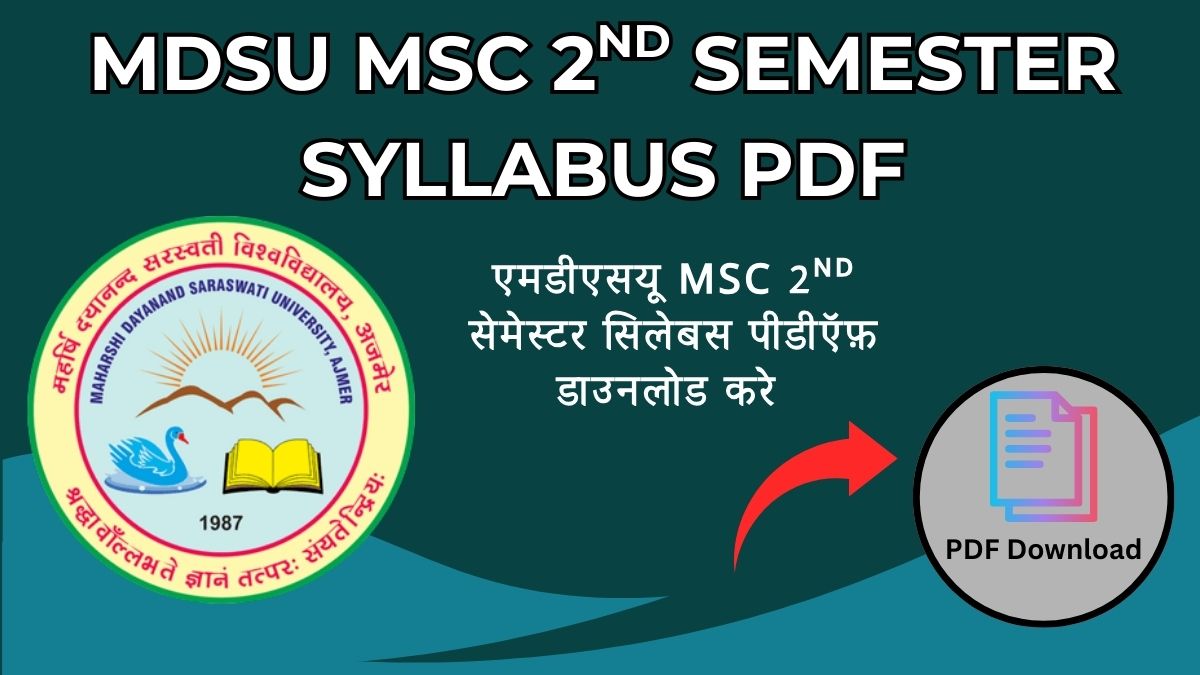 MDSU MSc 2nd Semester Syllabus 2025 PDF
